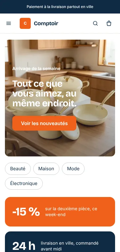 Le thème Agora sur téléphone