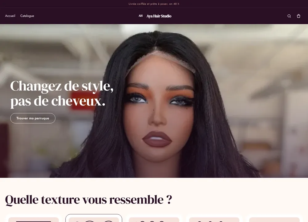 Page d'accueil du thème Satin sur ordinateur